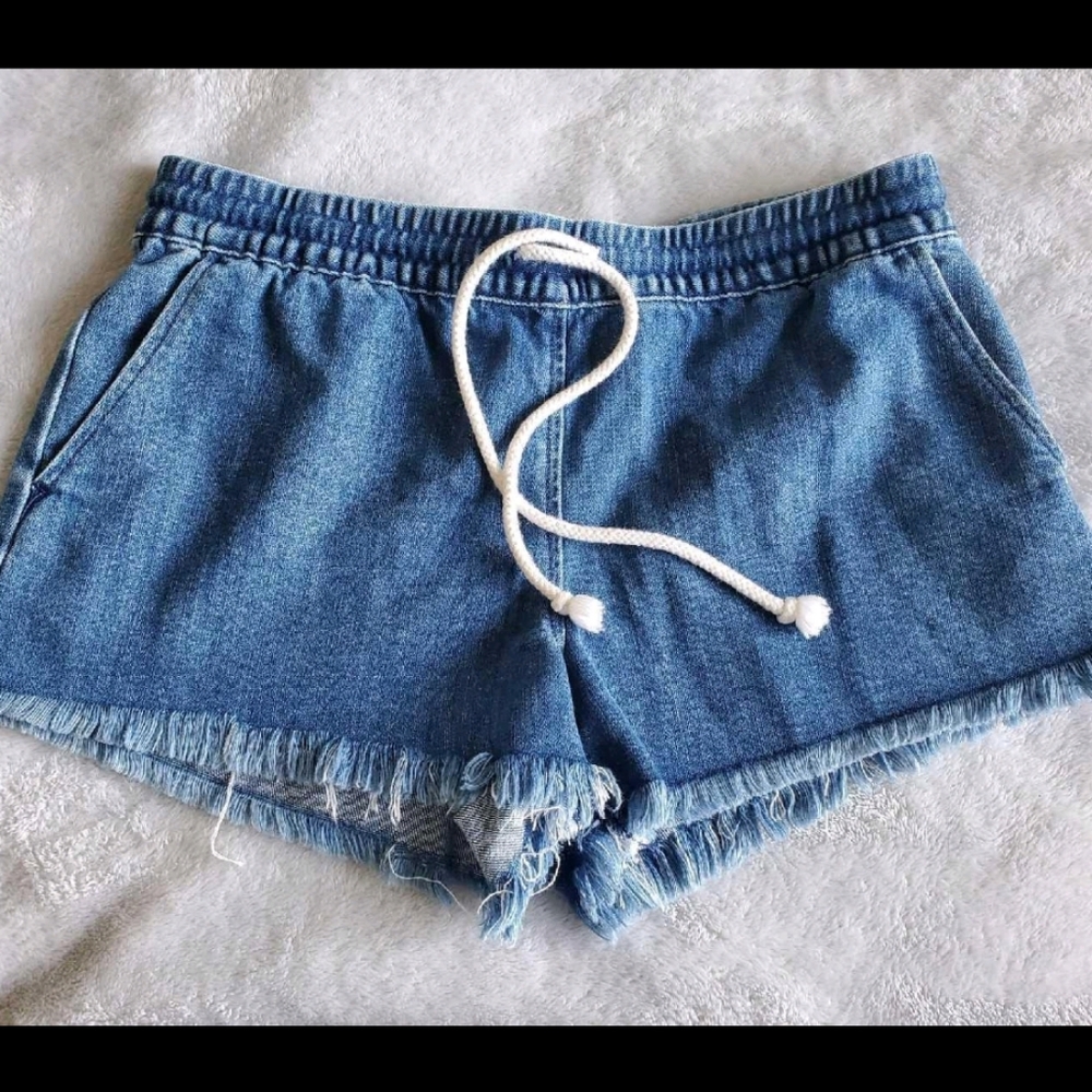 Aerie Denim Drawstring Shorts - Picture 2 of 5